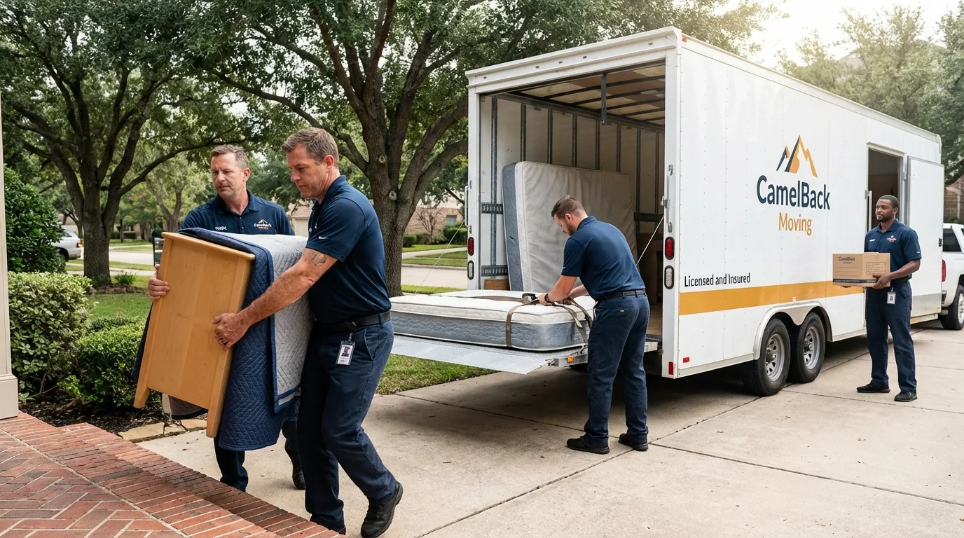 Crew loading residential truck for cross-state move from Wellsboro, PA
