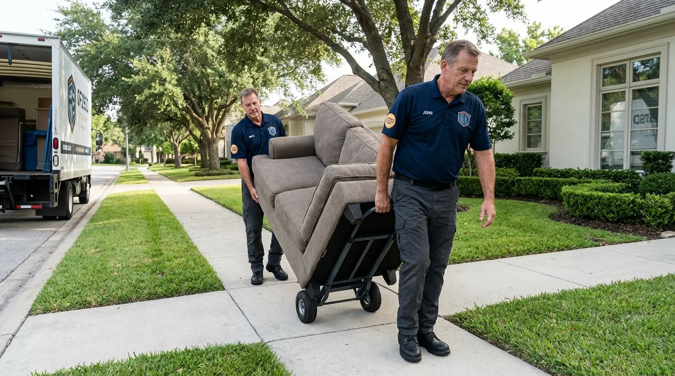 Local residential moving crew loading furniture in Wellsboro, PA